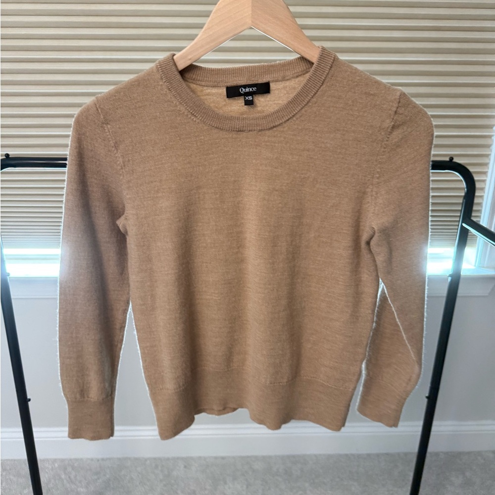 Quince Women's Crewneck Sweater in Camel Brown
